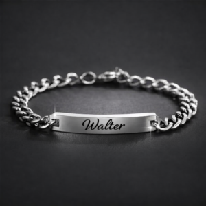 Gourmette en Acier Inoxydable Robuste – Gravure Incluse